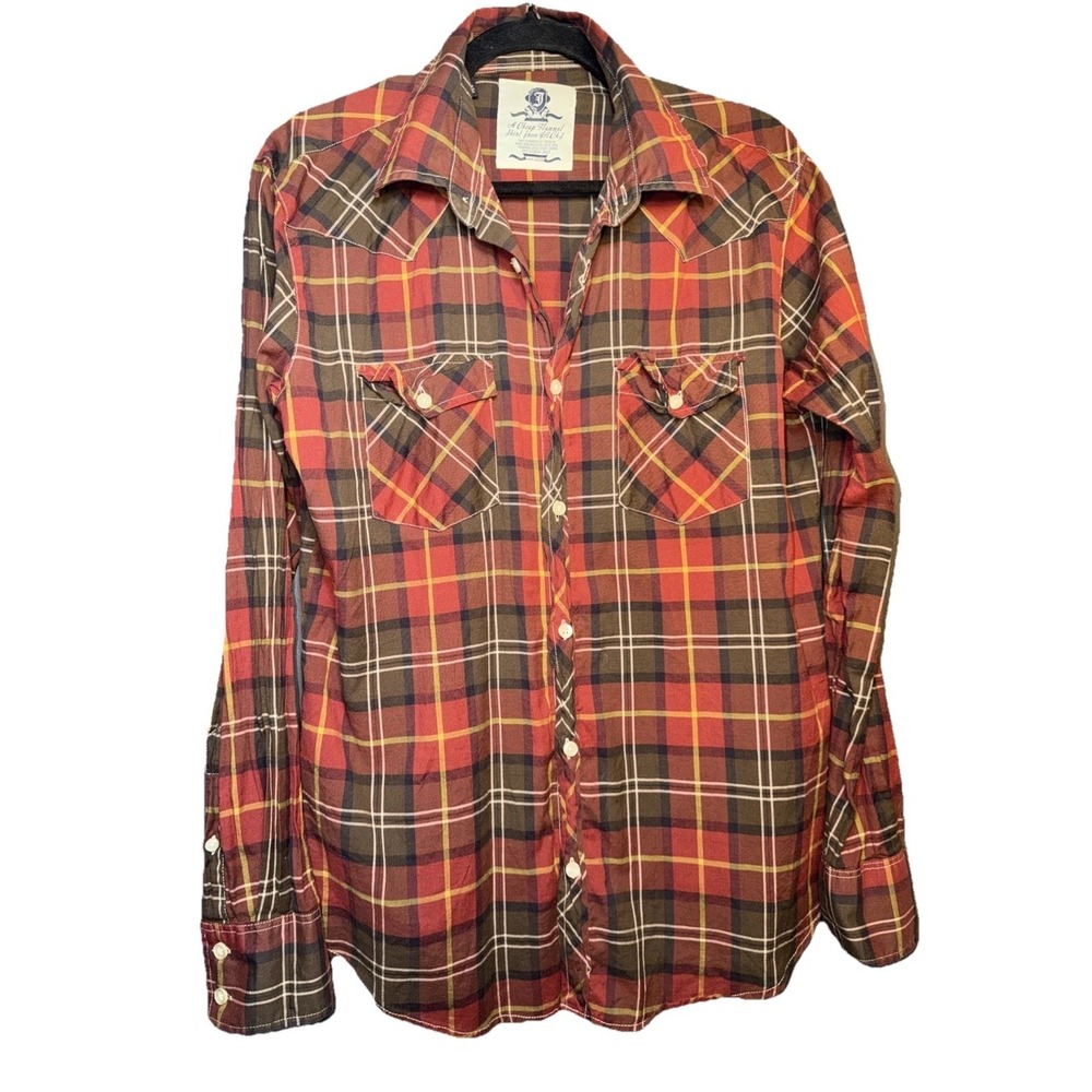 JACHS Just a Cheap Shirt Flannel Plaid Button Long Sleeve Men's M Cotton Lumber